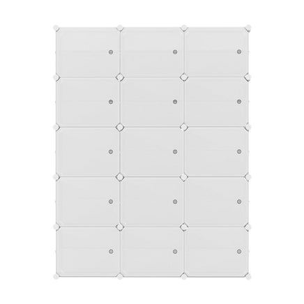 Artiss Shoe Rack Storage Cabinet DIY 15 Storage Cube Stackable White Furniture Kings Warehouse 