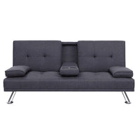 Artiss Sofa Bed 175CM Dark Grey Fabric Furniture Kings Warehouse 