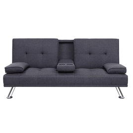 Artiss Sofa Bed 175CM Dark Grey Fabric Furniture Kings Warehouse