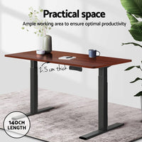 Artiss Standing Desk Desktop Motorised Electric Sit Stand Table Walnut Kings Warehouse 