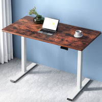 Artiss Standing Desk Motorised Dual Motor 120CM Rustic Brwon Furniture Kings Warehouse 