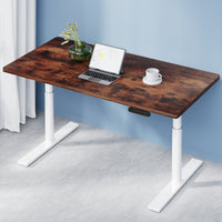 Artiss Standing Desk Motorised Electric Dual Motor 120CM Rustic Brown Furniture Kings Warehouse 