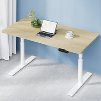 Artiss Standing Desk Motorised Electric Dual Motor 120CM White Oak Furniture Kings Warehouse 