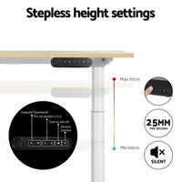 Artiss Standing Desk Motorised Electric Dual Motor 120CM White Oak Furniture Kings Warehouse 