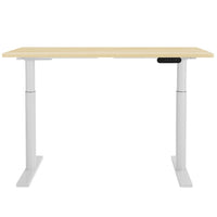 Artiss Standing Desk Motorised Electric Dual Motor 140CM White Oak Furniture Kings Warehouse 