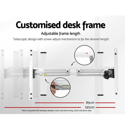 Artiss Standing Desk Motorised Sit Stand Desks White Oak 120CM Furniture Kings Warehouse 