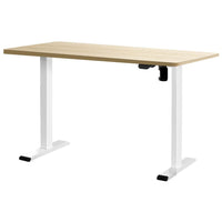 Artiss Standing Desk Motorised Sit Stand Desks White Oak 120CM Furniture Kings Warehouse 