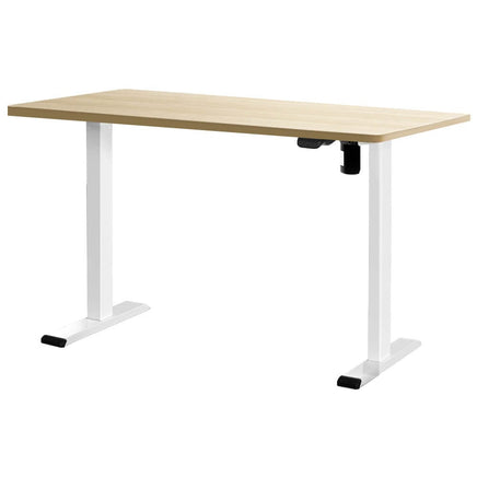 Artiss Standing Desk Motorised Sit Stand Desks White Oak 120CM Furniture Kings Warehouse 