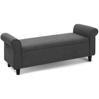 Artiss Storage Ottoman Blanket Box 125cm Arm Linen Grey Furniture Kings Warehouse 