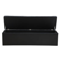 Artiss Storage Ottoman Blanket Box 140cm Leather Black Furniture Kings Warehouse 