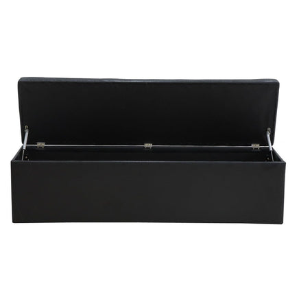 Artiss Storage Ottoman Blanket Box 140cm Leather Black Furniture Kings Warehouse 