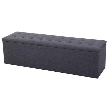 Artiss Storage Ottoman Blanket Box 140cm Linen Dark Grey Furniture Kings Warehouse 
