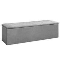 Artiss Storage Ottoman Blanket Box 140cm Linen Grey Furniture Kings Warehouse 