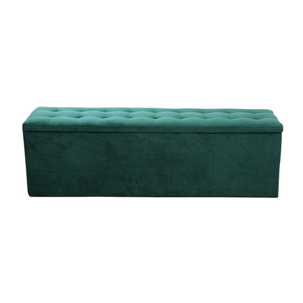 Artiss Storage Ottoman Blanket Box 140cm Velvet Green Furniture Kings Warehouse 