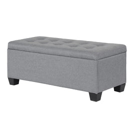 Artiss Storage Ottoman Blanket Box 97cm Linen Grey Furniture Kings Warehouse 