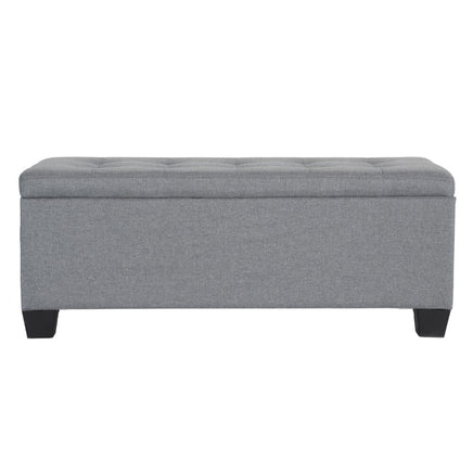 Artiss Storage Ottoman Blanket Box 97cm Linen Grey Furniture Kings Warehouse 
