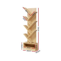 Artiss Tree Bookshelf 7 Tiers - ECHO Oak Furniture Kings Warehouse 