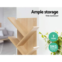 Artiss Tree Bookshelf 7 Tiers - ECHO Oak Furniture Kings Warehouse 