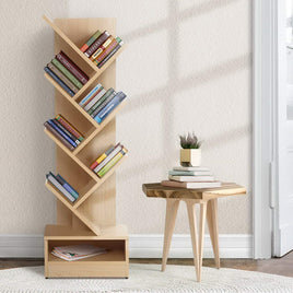 Artiss Tree Bookshelf 7 Tiers - ECHO Oak Furniture Kings Warehouse 