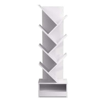 Artiss Tree Bookshelf 7 Tiers - ECHO White Furniture Kings Warehouse 
