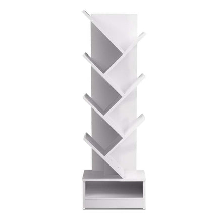 Artiss Tree Bookshelf 7 Tiers - ECHO White Furniture Kings Warehouse 