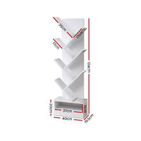 Artiss Tree Bookshelf 7 Tiers - ECHO White Furniture Kings Warehouse 