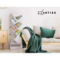 Artiss Tree Bookshelf 7 Tiers - ECHO White Furniture Kings Warehouse 