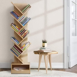 Artiss Tree Bookshelf 9 Tiers - ECHO Oak Furniture Kings Warehouse