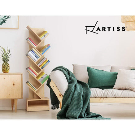 Artiss Tree Bookshelf 9 Tiers - ECHO Oak Furniture Kings Warehouse 