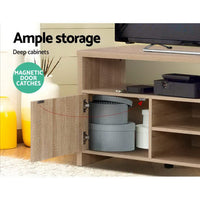 Artiss TV Cabinet Entertainment Unit 140cm Oak Ken Furniture Kings Warehouse 