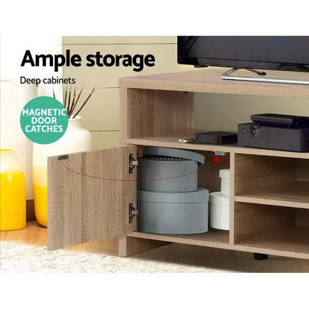 Artiss TV Cabinet Entertainment Unit 140cm Oak Ken Furniture Kings Warehouse 