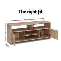 Artiss TV Cabinet Entertainment Unit 140cm Oak Ken Furniture Kings Warehouse 
