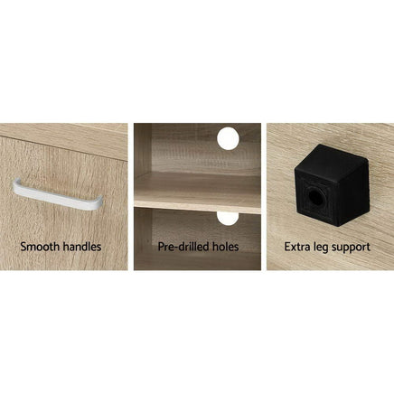 Artiss TV Cabinet Entertainment Unit 160cm Pine Maxi Furniture Kings Warehouse 