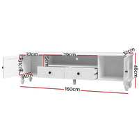 Artiss TV Cabinet Entertainment Unit 160cm White Kubi Furniture Kings Warehouse 