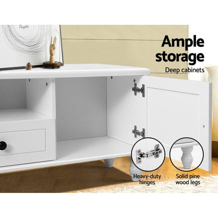 Artiss TV Cabinet Entertainment Unit 160cm White Kubi Furniture Kings Warehouse 