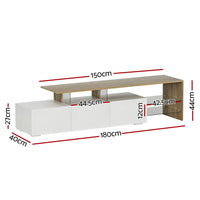 Artiss TV Cabinet Entertainment Unit 180cm Wood White James Furniture Kings Warehouse 