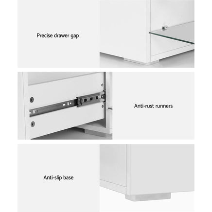 Artiss TV Cabinet Entertainment Unit 180cm Wood White James Furniture Kings Warehouse 
