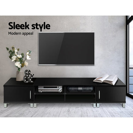 Artiss TV Cabinet Entertainment Unit 190cm Black Danson Furniture Kings Warehouse 