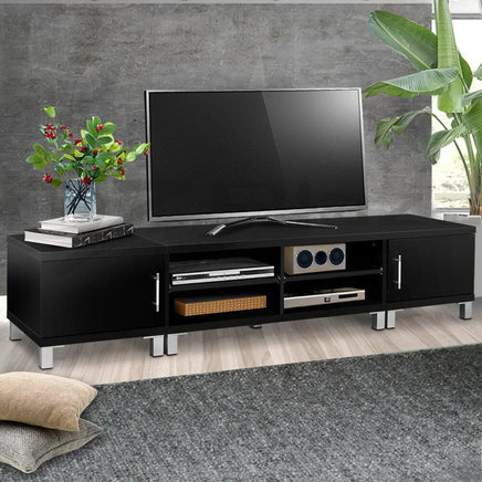 Artiss TV Cabinet Entertainment Unit 190cm Black Danson Furniture Kings Warehouse 