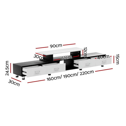 Artiss TV Cabinet Entertainment Unit Extendable 160CM To 220CM Furniture Kings Warehouse 
