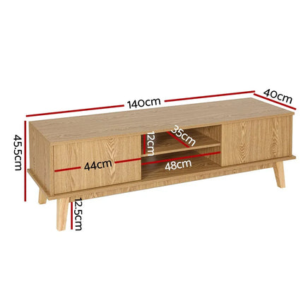 Artiss TV Cabinet Entertainment Unit Stand Storage Shelves TV Unit 140CM Furniture Kings Warehouse 