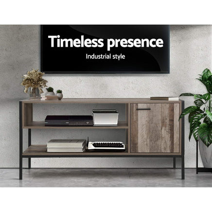 Artiss TV Cabinet Entertainment Unit Stand Storage Wood Industrial Rustic 124cm Furniture Kings Warehouse 