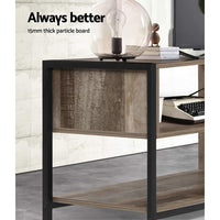 Artiss TV Cabinet Entertainment Unit Stand Storage Wood Industrial Rustic 124cm Furniture Kings Warehouse 