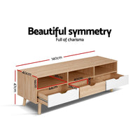 Artiss TV Cabinet Entertainment Unit Stand Wooden Storage 140cm Scandinavian Furniture Kings Warehouse 