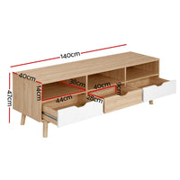 Artiss TV Cabinet Entertainment Unit Stand Wooden Storage 140cm Scandinavian Furniture Kings Warehouse 