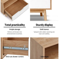 Artiss TV Cabinet Entertainment Unit Stand Wooden Storage 140cm Scandinavian Furniture Kings Warehouse 