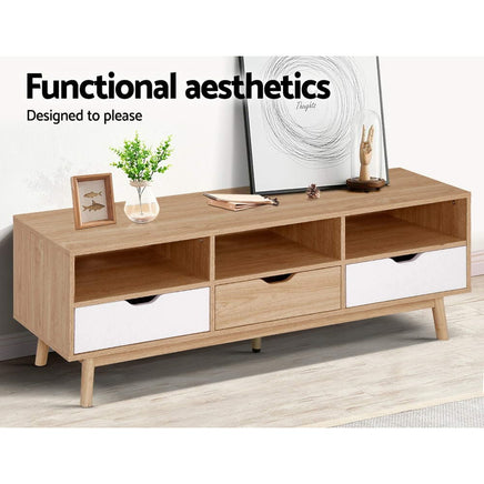 Artiss TV Cabinet Entertainment Unit Stand Wooden Storage 140cm Scandinavian Furniture Kings Warehouse 