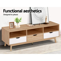 Artiss TV Cabinet Entertainment Unit Stand Wooden Storage 140cm Scandinavian Furniture Kings Warehouse 