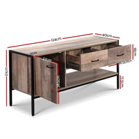 Artiss TV Stand Entertainment Unit Storage Cabinet Industrial Rustic Wooden 120cm Furniture Kings Warehouse 