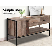 Artiss TV Stand Entertainment Unit Storage Cabinet Industrial Rustic Wooden 120cm Furniture Kings Warehouse 